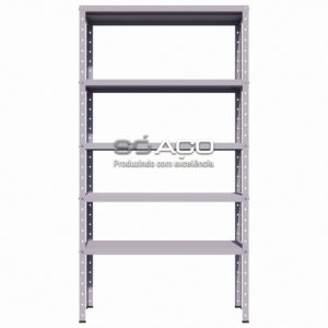 PA 8150 - ESTANTE DE AÇO ABERTA LINHA ECONÔMICA COM 05 PRATELEIRAS COM REFORÇO 1500X800X200MM - CINZA TEXTURIZADO