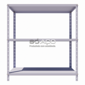 PA 7076 - ESTANTE DE AÇO ABERTA COM 03 PRATELEIRAS COM REFORÇO 1000X920X400MM - CINZA TEXTURIZADO