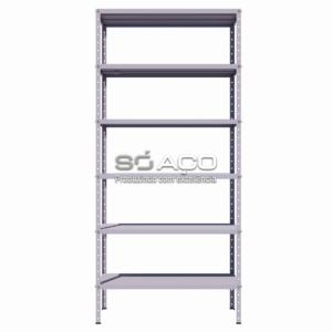 PA 7005 - ESTANTE DE AÇO ABERTA COM 06 PRATELEIRAS COM REFORÇO 2000X920X300MM - CINZA TEXTURIZADO