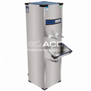 PA 5221 - BEBEDOURO INDUSTRIAL INOX ECONÔMICO COM 02 TORNEIRAS
