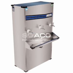 PA 5220 - BEBEDOURO INDUSTRIAL INOX ECONÔMICO COM 03 TORNEIRAS