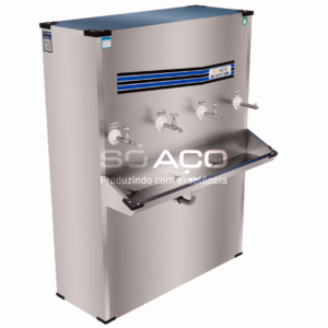 BI04TI220V - BEBEDOURO INDUSTRIAL INOX COM 04 TORNEIRAS