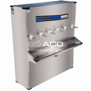 BI06TI220V - BEBEDOURO INDUSTRIAL INOX COM 06 TORNEIRAS