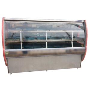 PA 6768 - BALCÃO FRIGORÍFICO TENDAL INOX AR FORÇADO VIDRO CURVO 1500MM 220V - LATERAL PRETA