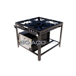 PA 0338 - FOGÃO INDUSTRIAL COM 4 BOCAS DUPLAS COM FORNO