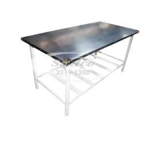 PA 5232 - MESA PARA PANIFICAÇÃO TAMPO INOX ESTRUTURA PINTADA 1500X700X850MM - BRANCO