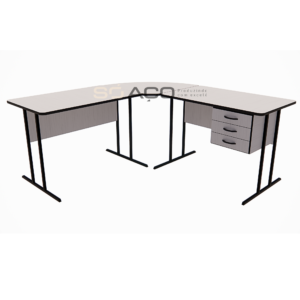 PA 2000 - CONJUNTO MESA COM 03 GAVETAS COM TECLADO E CONEXÃO