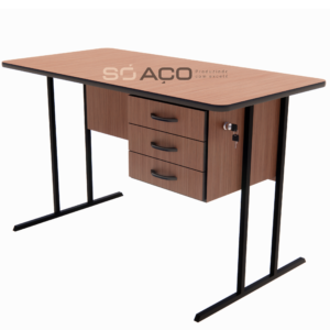 PA 5342 - MESA MELAMÍNICO COM 03 GAVETAS COM CHAVE 1500X600X740MM