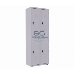 PA 5694 - VESTIÁRIO MONTÁVEL E DESMONTÁVEL DE AÇO COM 04 PORTAS GRANDES COM PITÃO 1935X680X410MM - CINZA TEXTURIZADO