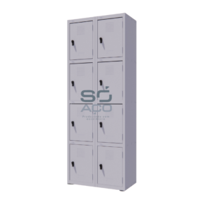 PA 5847 - VESTIÁRIO MONTÁVEL E DESMONTÁVEL DE AÇO COM 08 PORTAS PEQUENAS COM PITÃO 1935X680X410MM - CINZA TEXTURIZADO