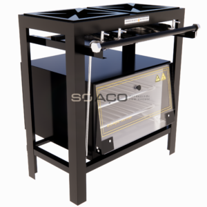 PA 9121 - FOGÃO INDUSTRIAL COM 02 BOCAS SIMPLES COM FORNO