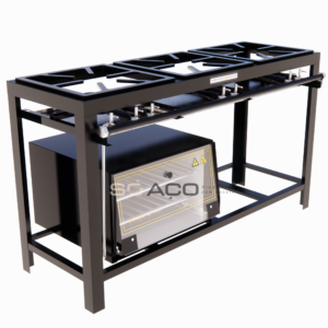 PA 9084- FOGÃO INDUSTRIAL COM 03 BOCAS DUPLAS COM FORNO