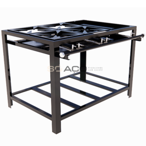 PA 0287 - FOGAO INDUSTRIAL COM 04 BOCAS SIMPLES COM CHAPA