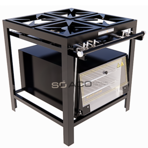 PA 0294 - FOGÃO INDUSTRIAL COM 04 BOCAS SIMPLES COM FORNO