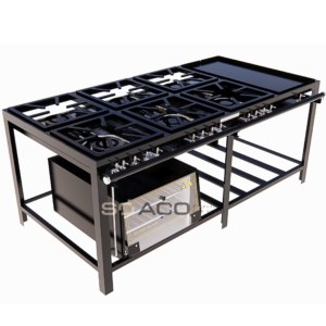 PA 0348 - FOGÃO INDUSTRIAL COM 06 BOCAS DUPLAS COM FORNO E CHAPA